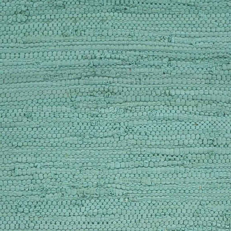 80" Turquoise And Natural Solid With Border Cotton Table Runner