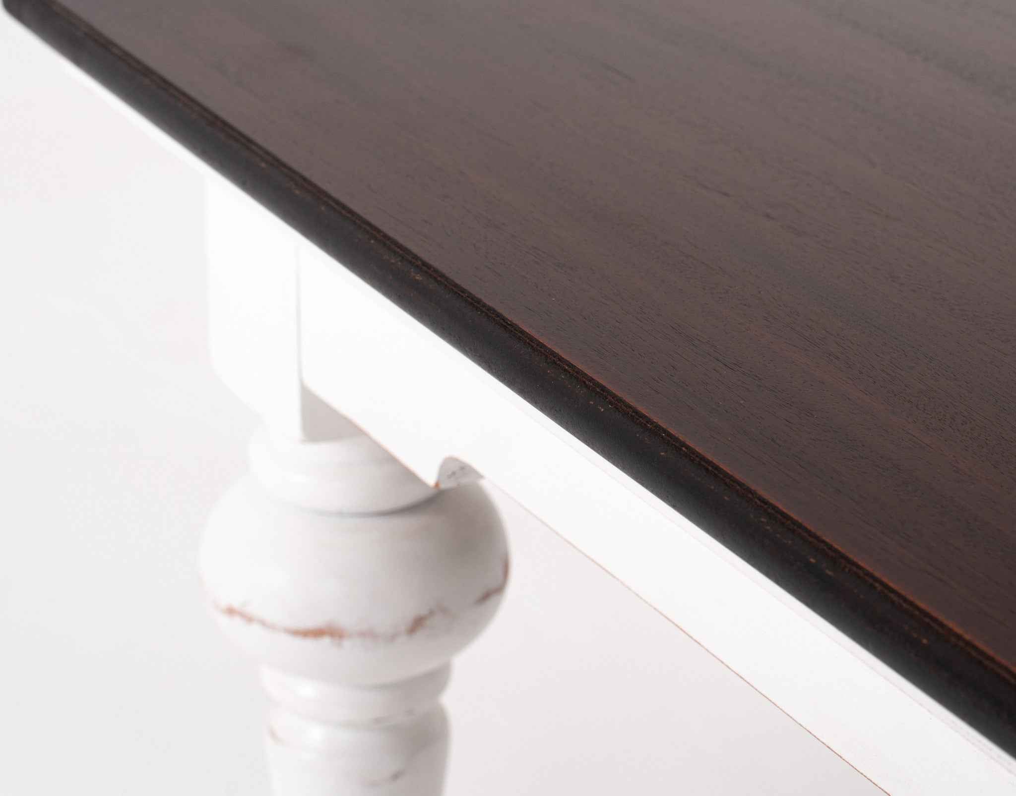 39" Brown and White Wood Square Distressed Coffee Table