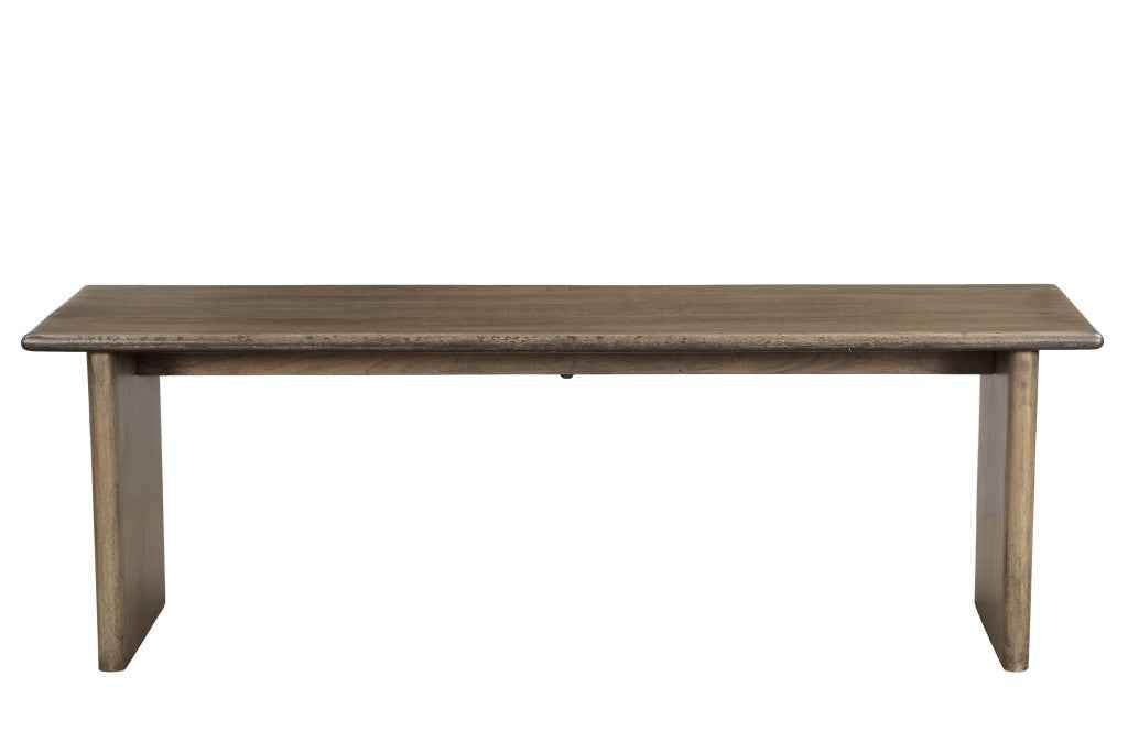 55" Brown Solid Wood Dining Bench