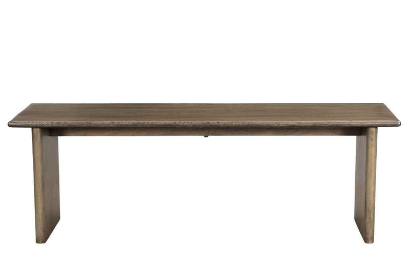 55" Brown Solid Wood Dining Bench