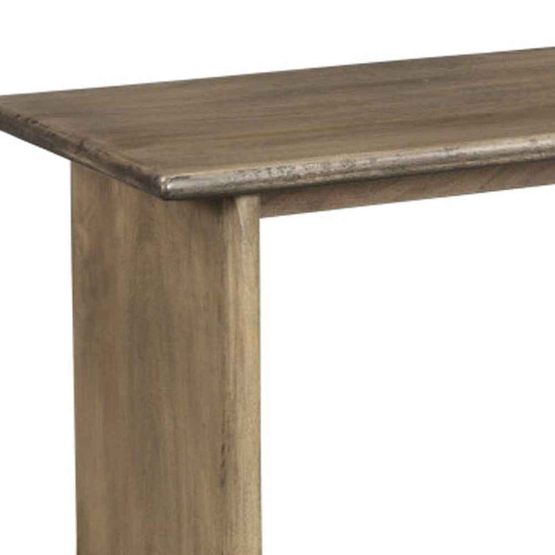 55" Brown Solid Wood Dining Bench