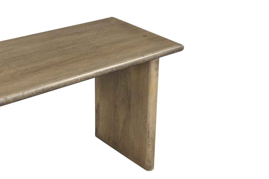 55" Brown Solid Wood Dining Bench