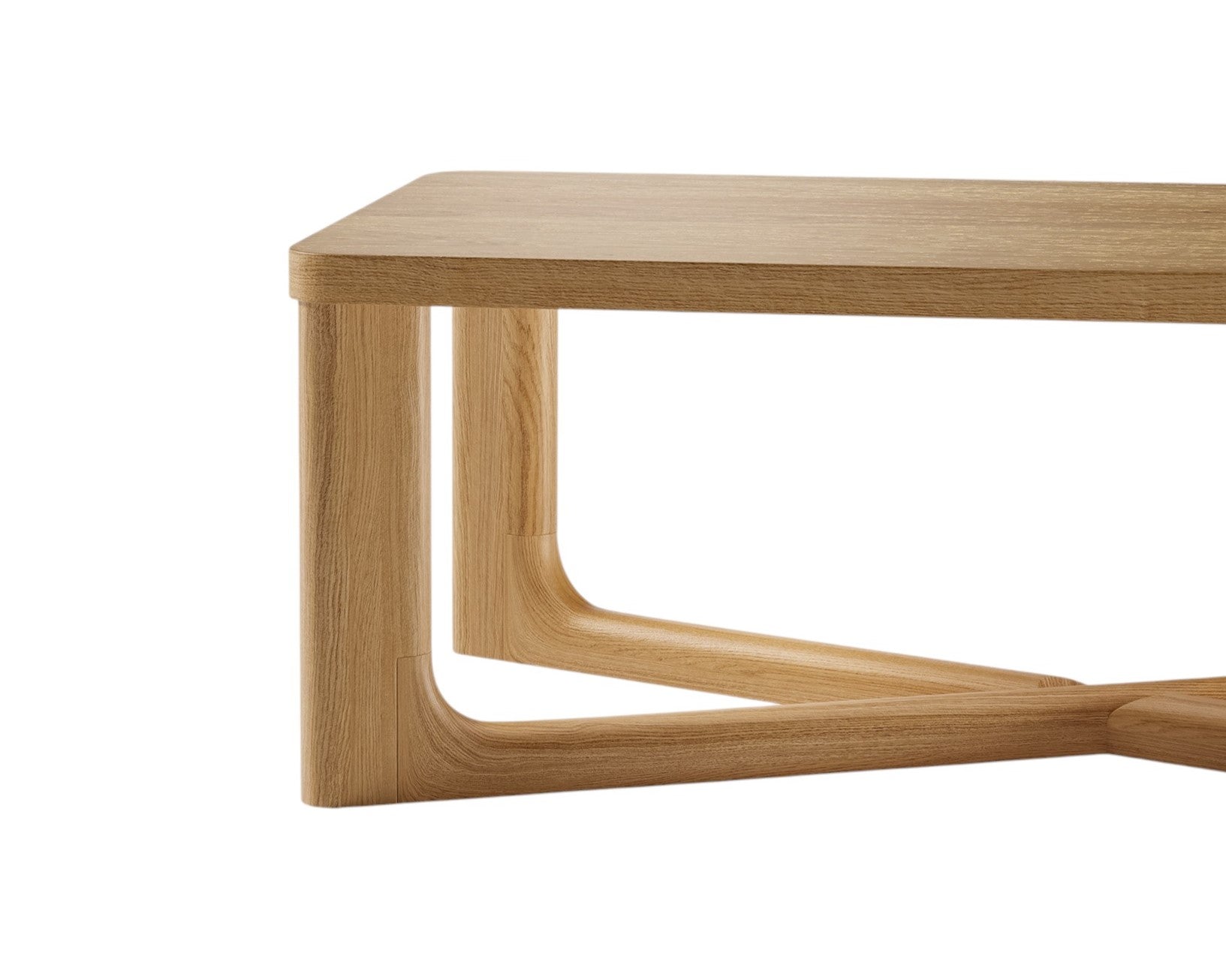 50" Natural Solid Wood Cross Legs Coffee Table - Living Room