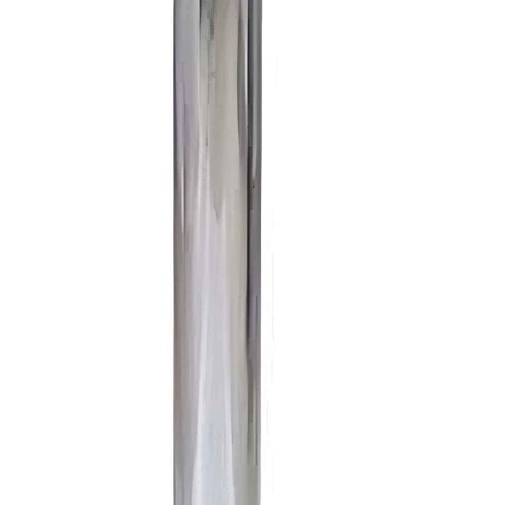 24" White and Silver Rounded Wood and Iron Bar Table