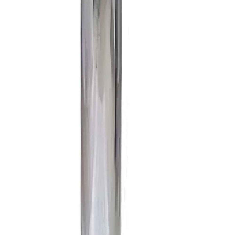 24" White and Silver Rounded Wood and Iron Bar Table