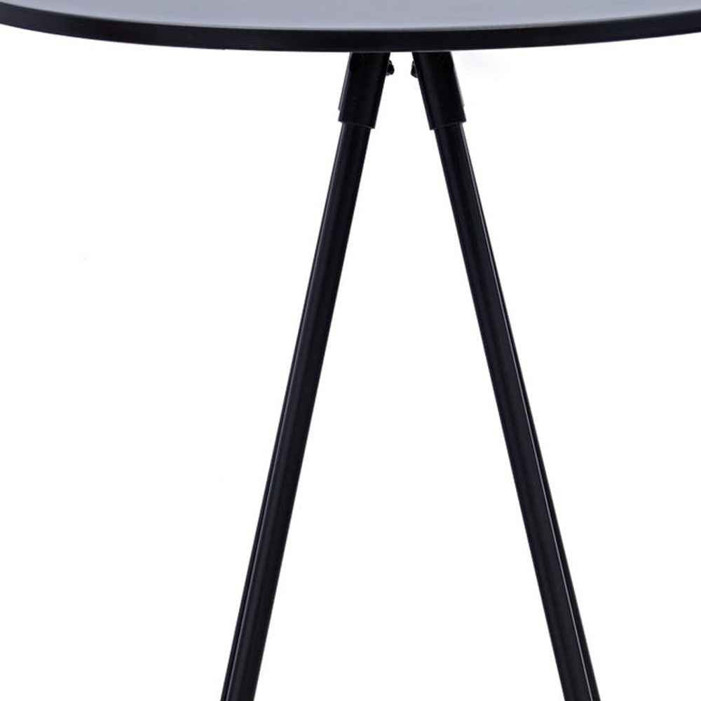 31" Black Rounded Wood and Iron Bar Table