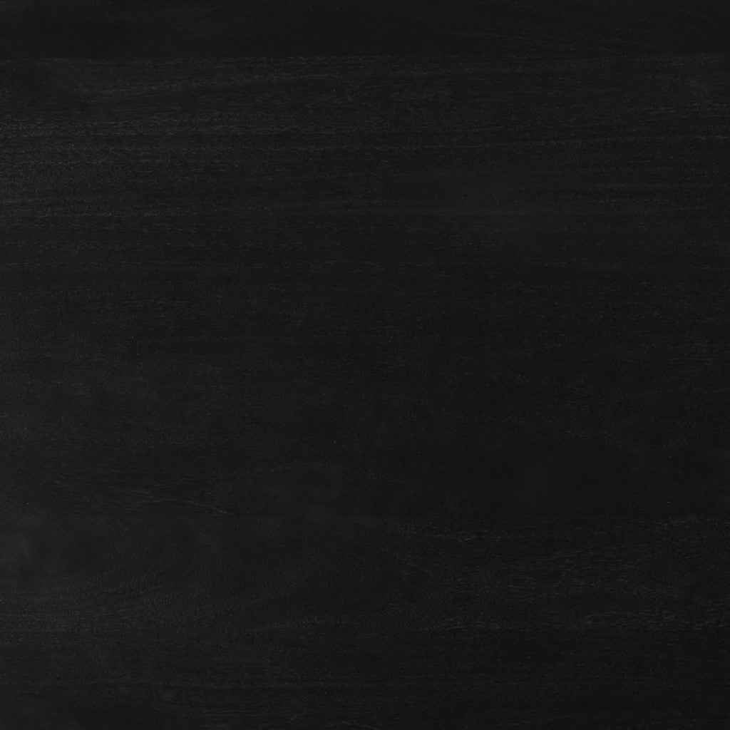 18" Black Solid Wood Round Mod Geo End Table