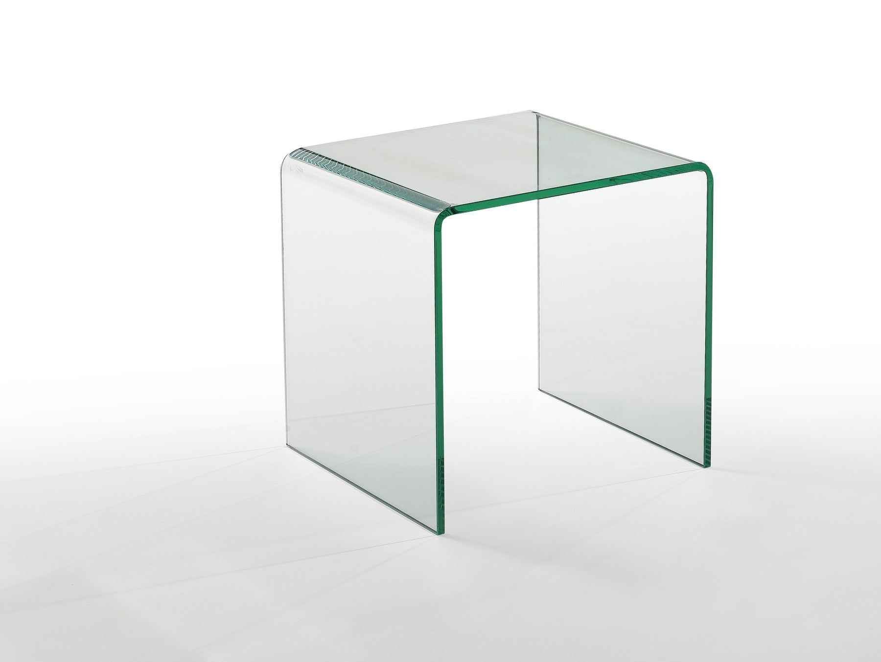 21" Clear Glass Rounded Edge End Table