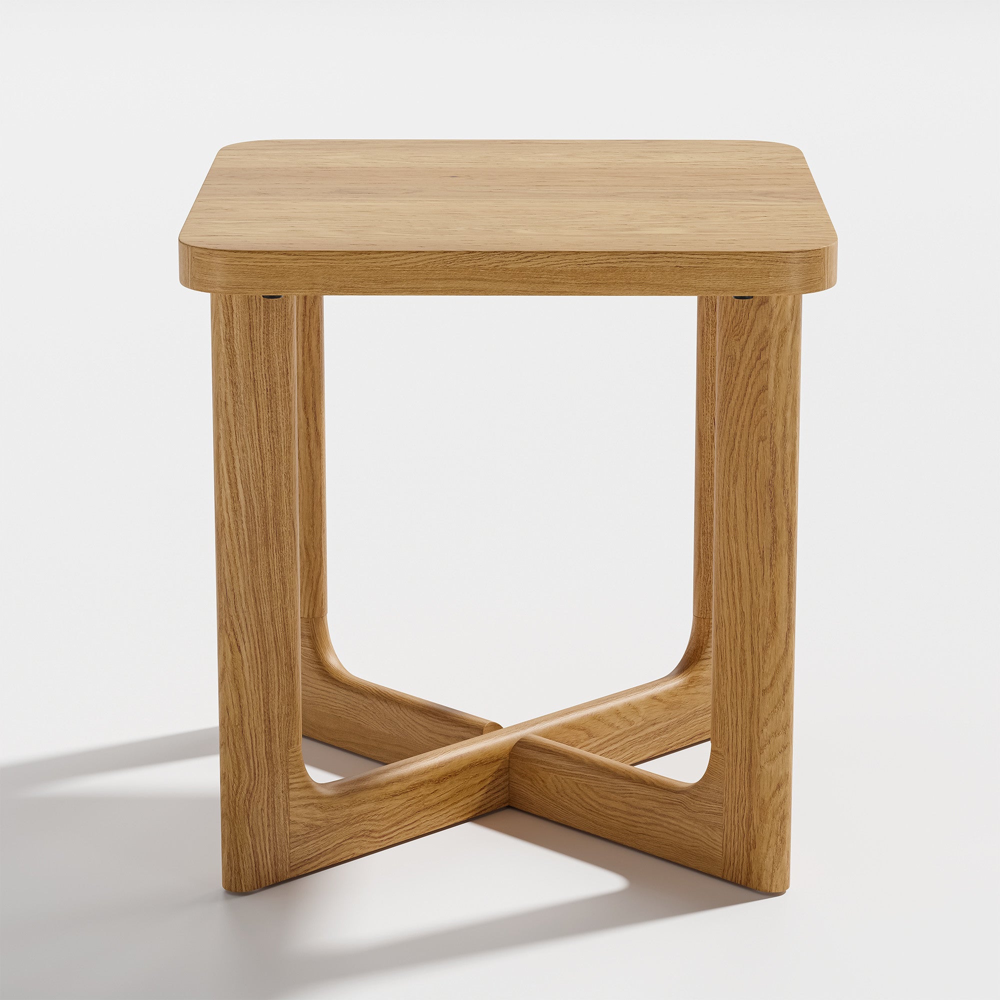 24" Natural Solid Wood Square Cross Legs End Table - Living Room