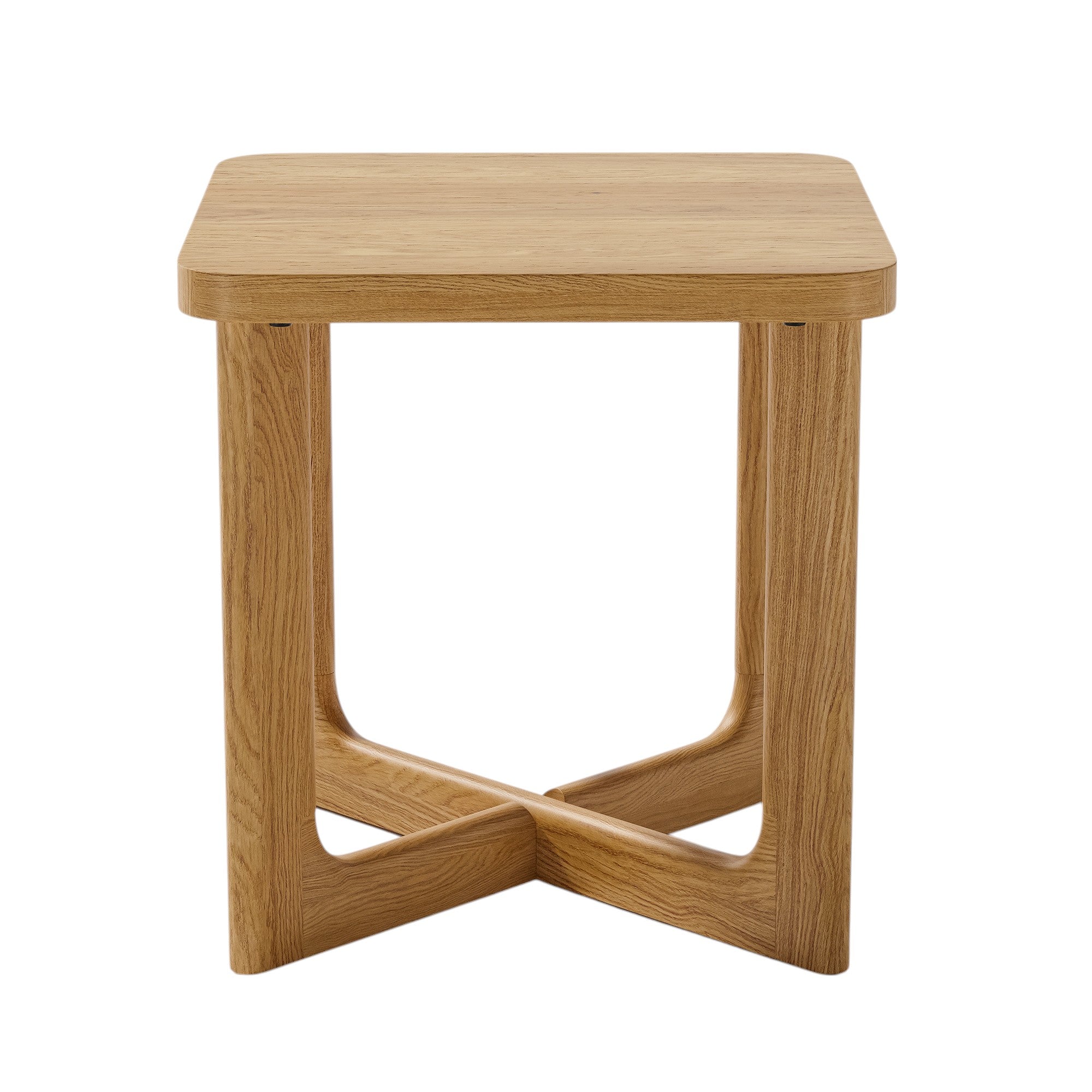 24" Natural Solid Wood Square Cross Legs End Table - Living Room