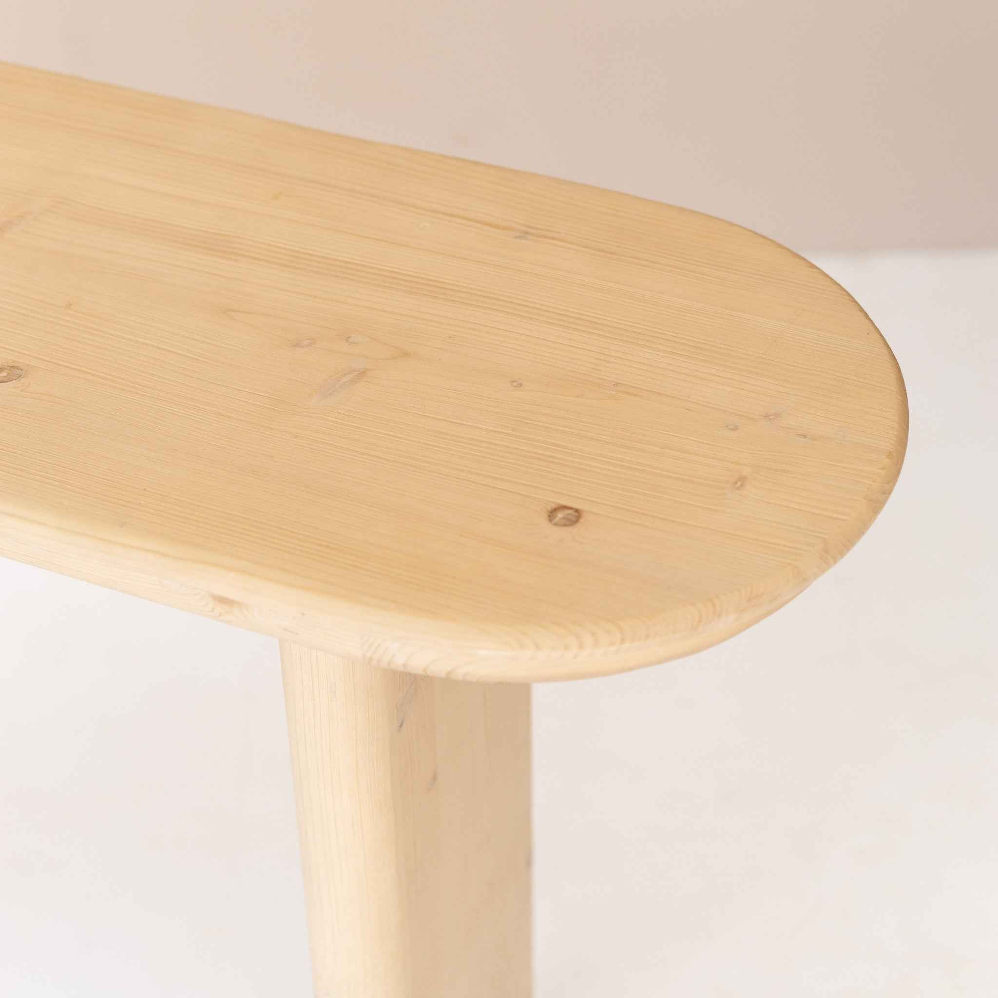 60" Natural Solid Wood Oval Console Table