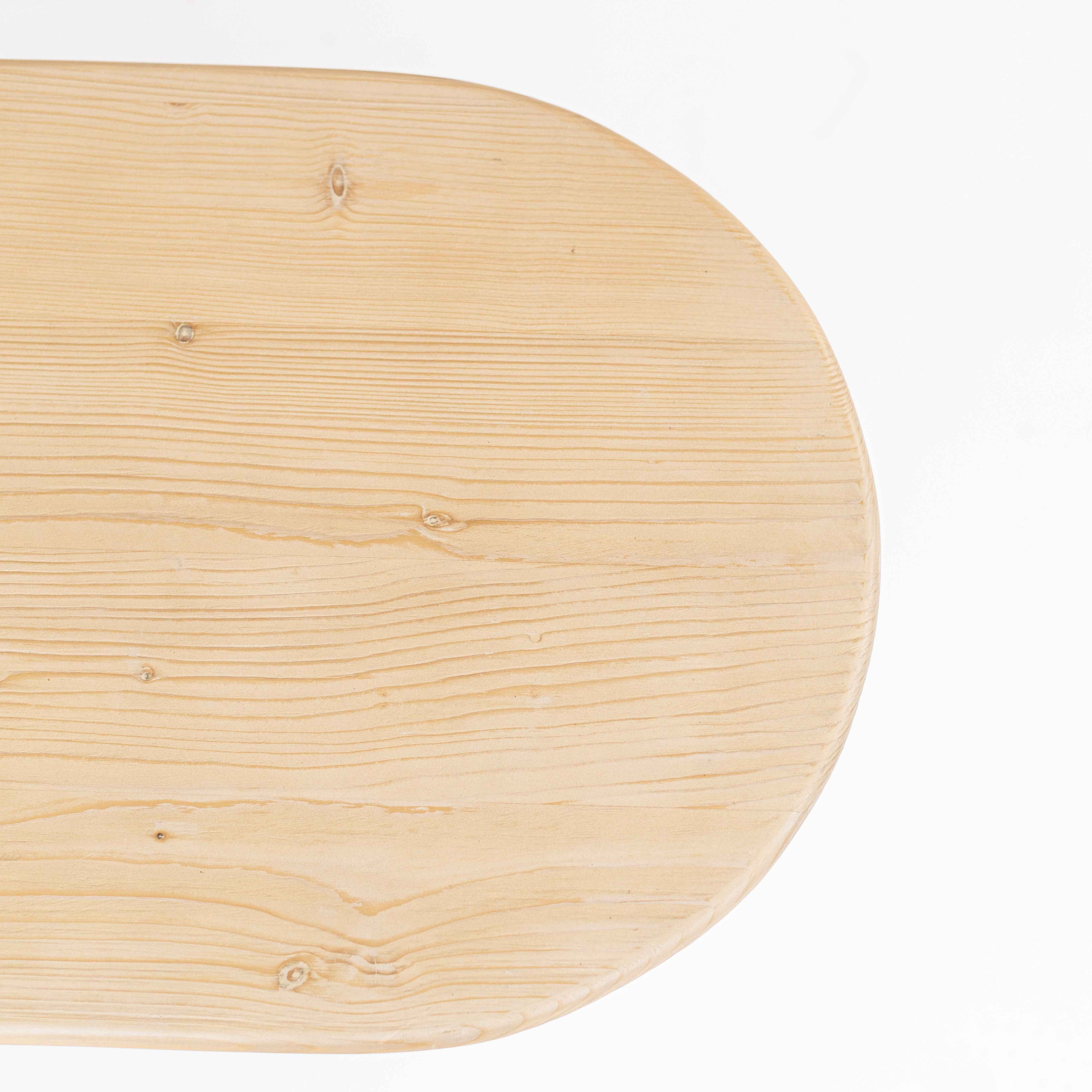 22" Natural Solid Wood Oval Sled End Table