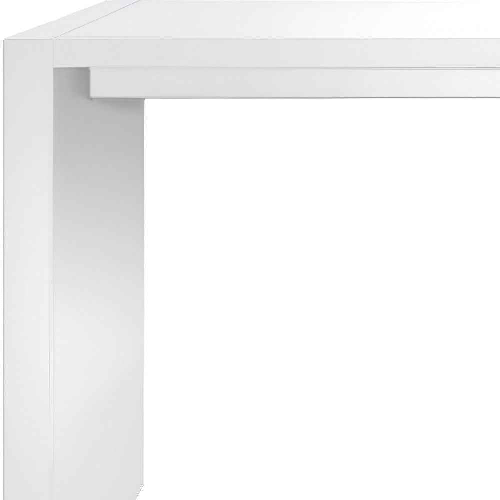 60" White Wood Rectangular Bar Table