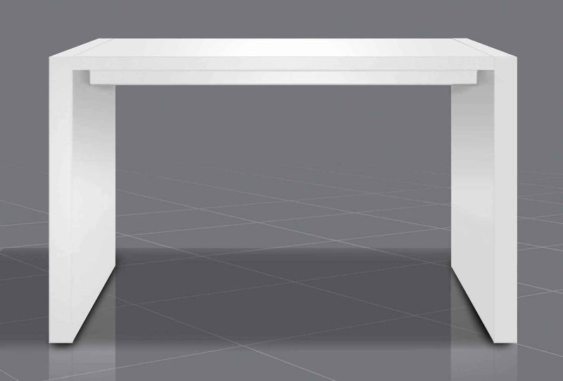 60" White Wood Rectangular Bar Table