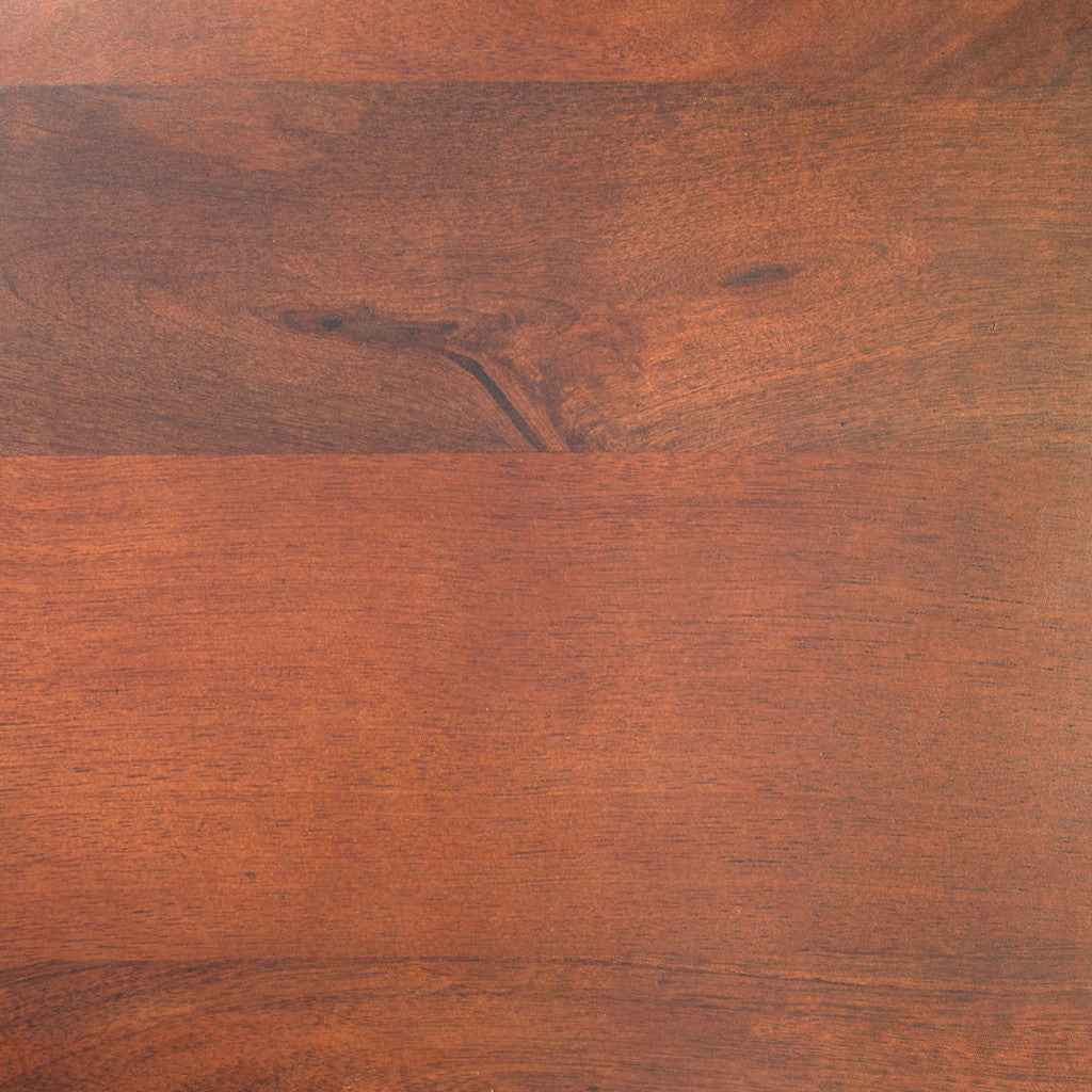 20" Brown and Gold Solid Wood and Iron Round Pedestal End Table