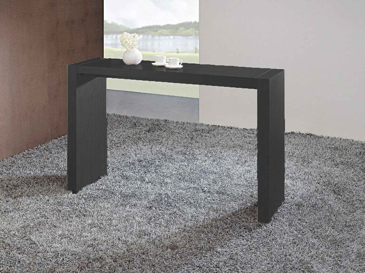 60" Espresso Wood Rectangular Bar Table