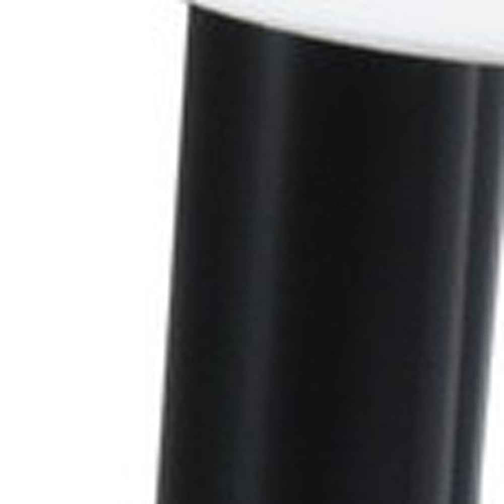 43" White and Black Faux Marble And Steel Coffee Table