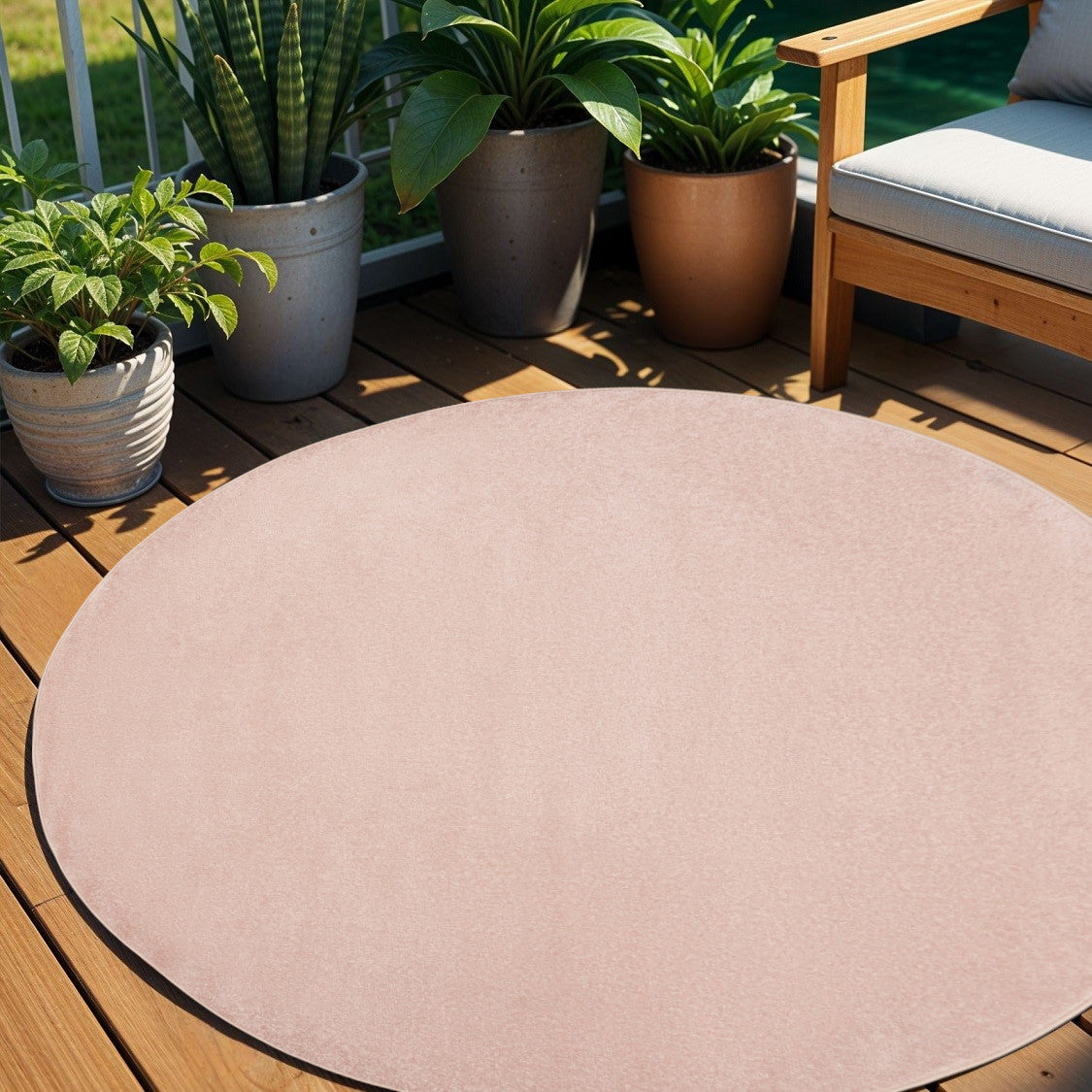 6' X 6' Pink Round Indoor Outdoor Area Rug - Sports & Outdoor