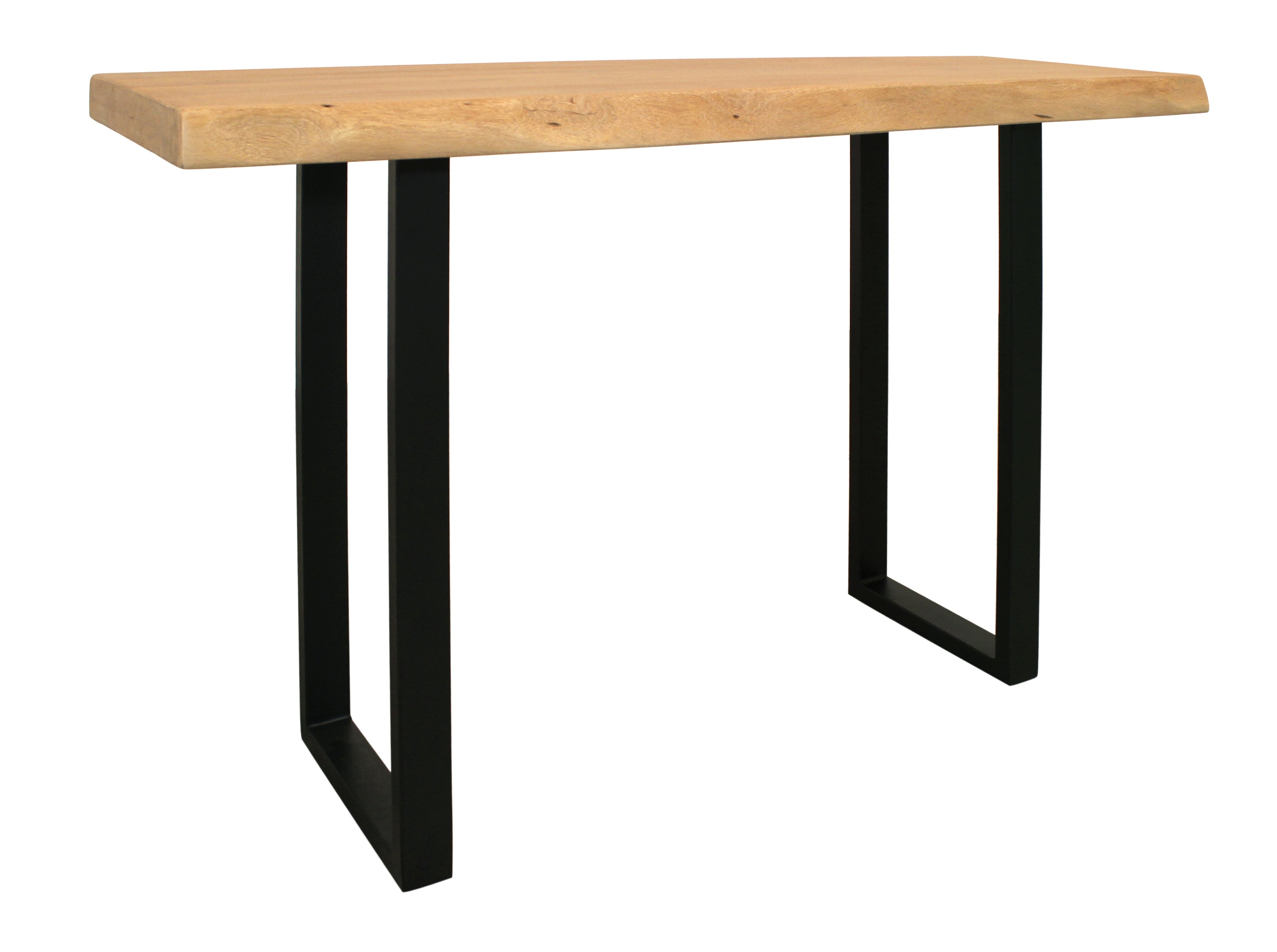 47" Natural and Black Solid Wood and Metal Live Edge Console Table - Living Room