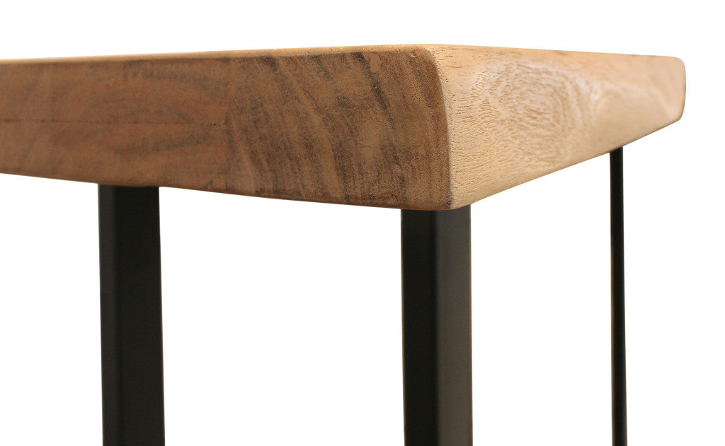 47" Natural and Black Solid Wood and Metal Live Edge Console Table - Living Room
