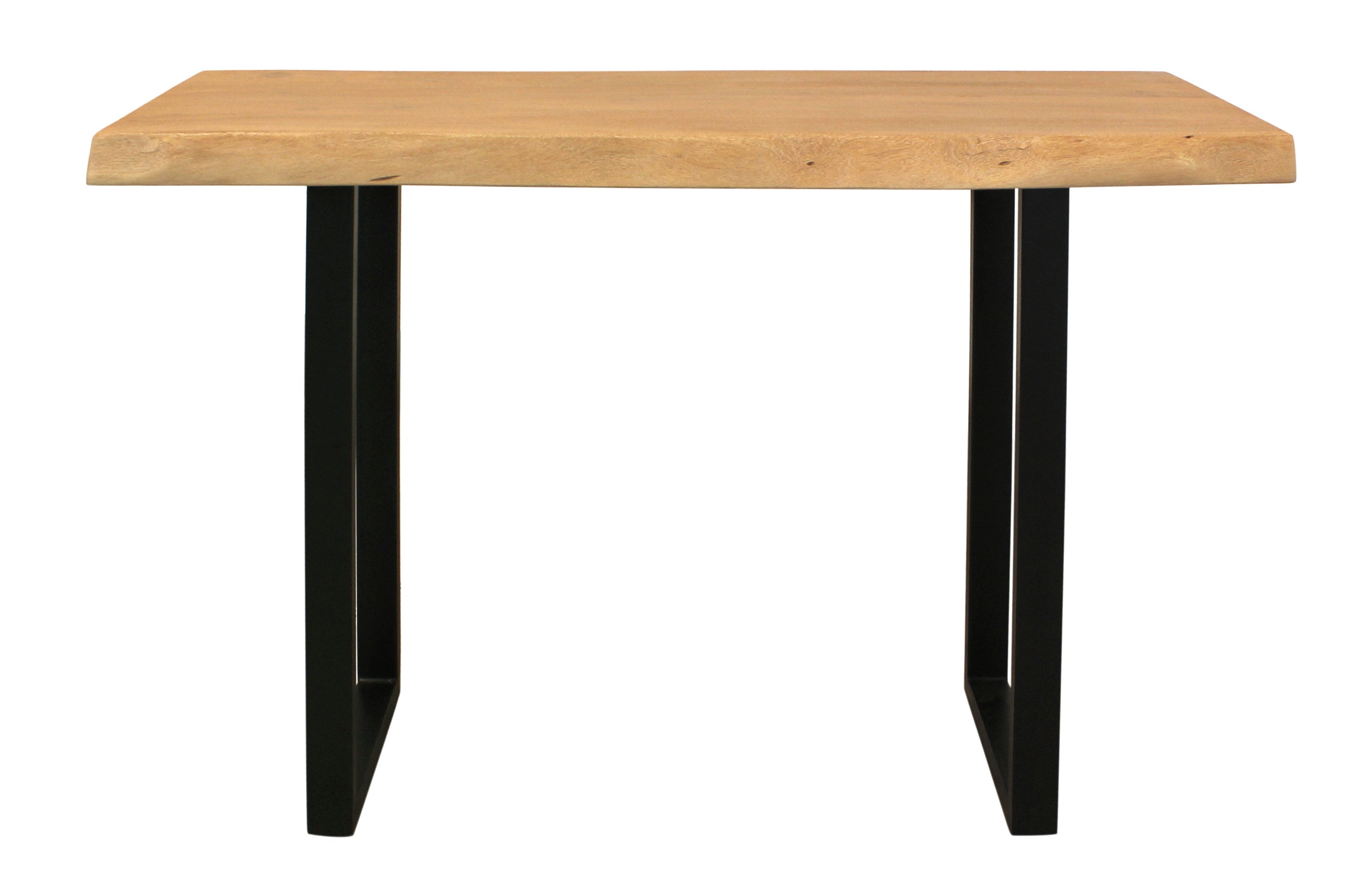 47" Natural and Black Solid Wood and Metal Live Edge Console Table - Living Room