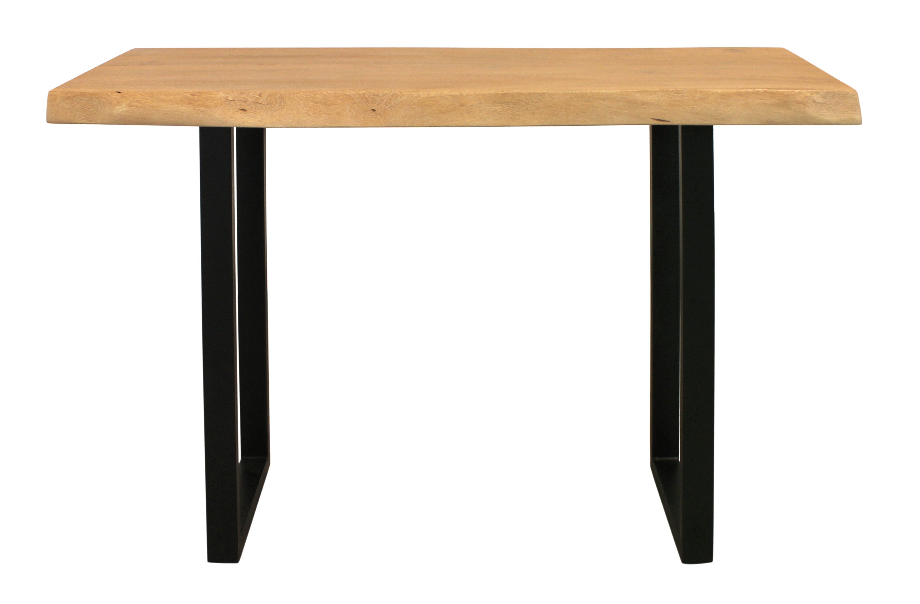 47" Natural and Black Solid Wood and Metal Live Edge Console Table - Living Room