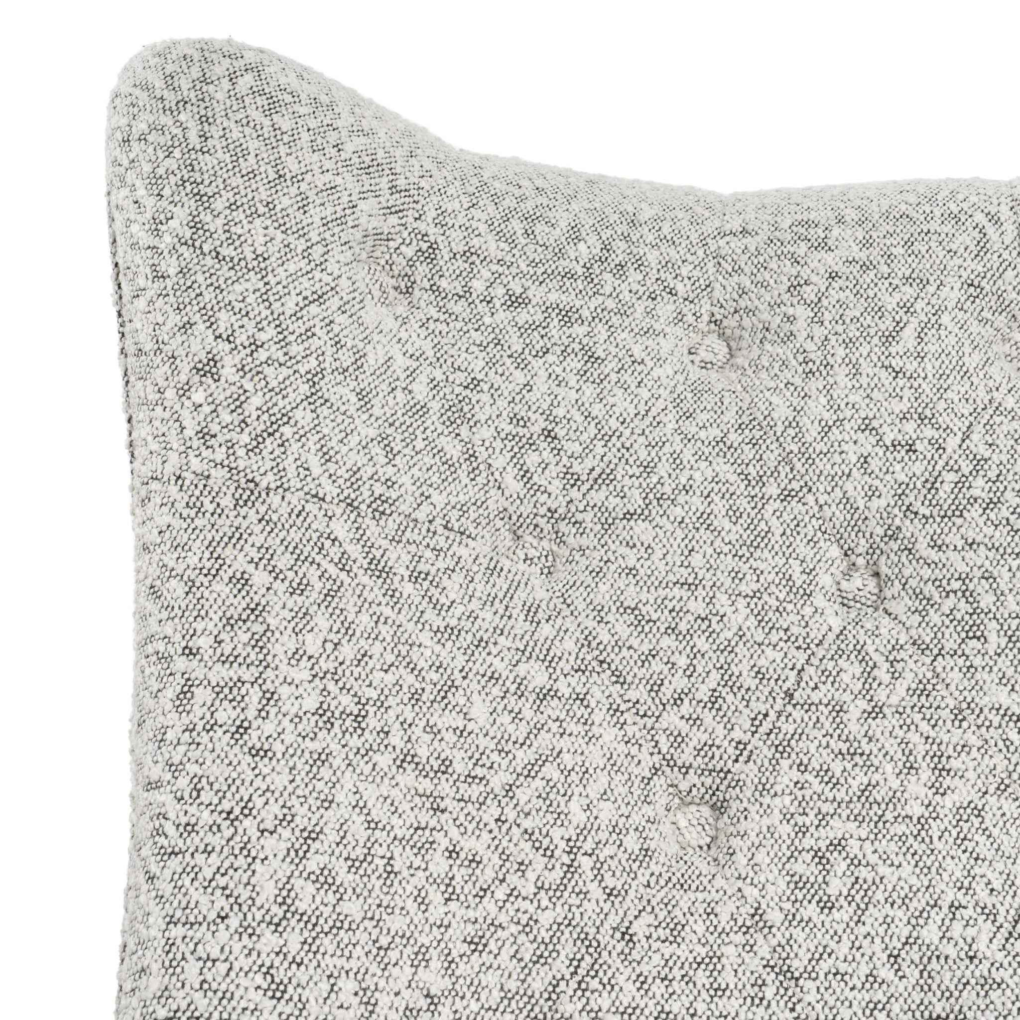 32" Gray and Black Tufted Boucle Lounge Chair