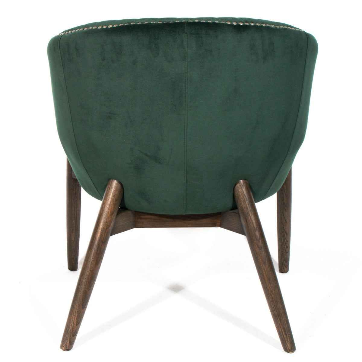 28" Green And Brown Velvet Arm Chair