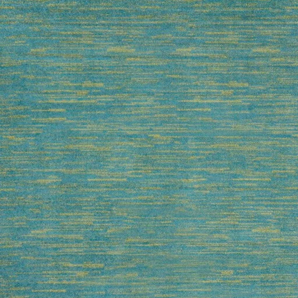 7' Blue And Green Square Indoor Outdoor Area Rug - Outdoor