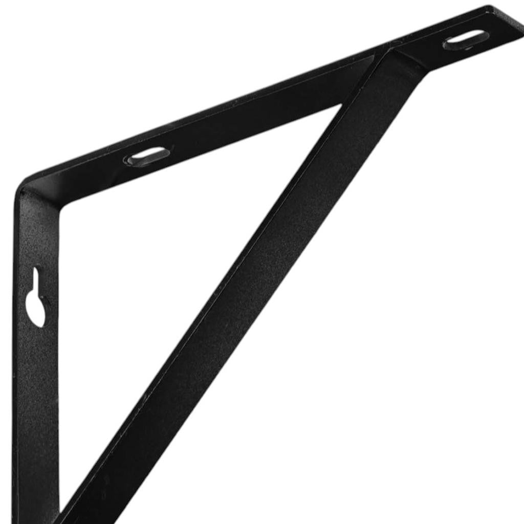 7" Set Of Two Black Metal Wall Mounted Shelf Brackets - GreatEagleInc