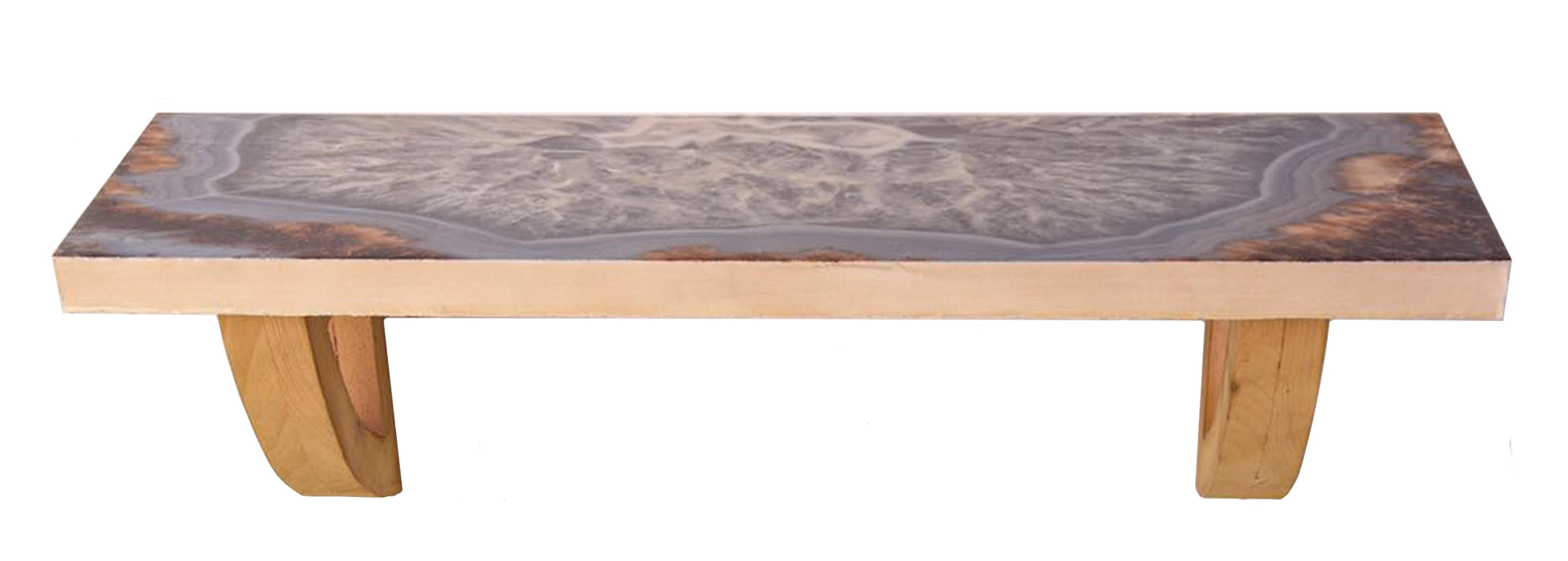 36" Gray And Natural Wood Agate Pattern Wall Mount Accent Shelf - Office Supplies