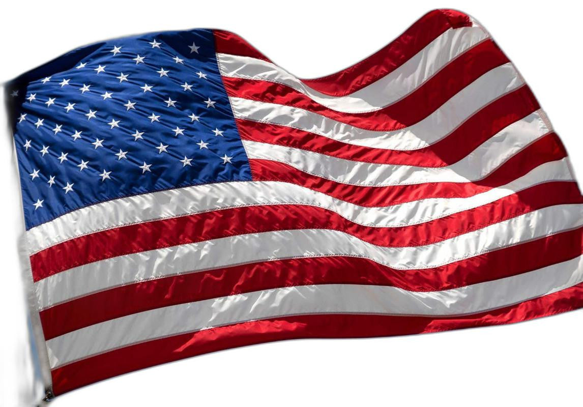 Set of Four Red White And Blue Embroidered Nylon American Flags - Outdoor