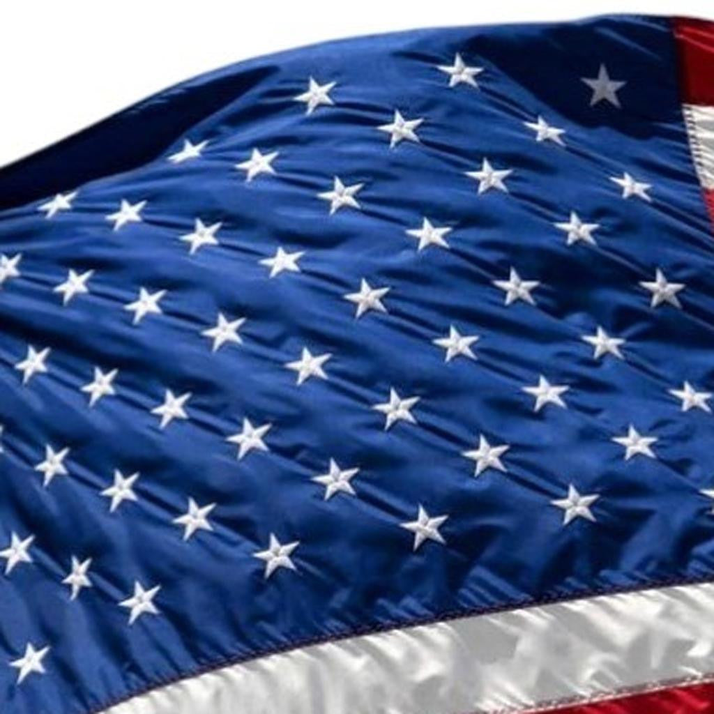 Set of Two Red White And Blue Embroidered Nylon American Flags - Outdoor