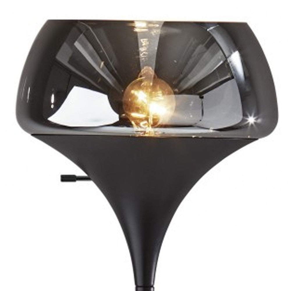 70" Black With Black Glass Shade - Lighting