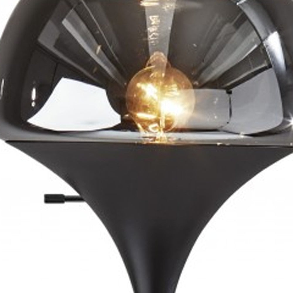70" Black With Black Glass Shade - Lighting