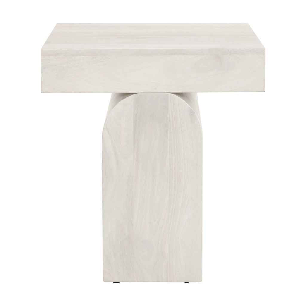 22" Natural Solid Wood Square Pedestal End Table