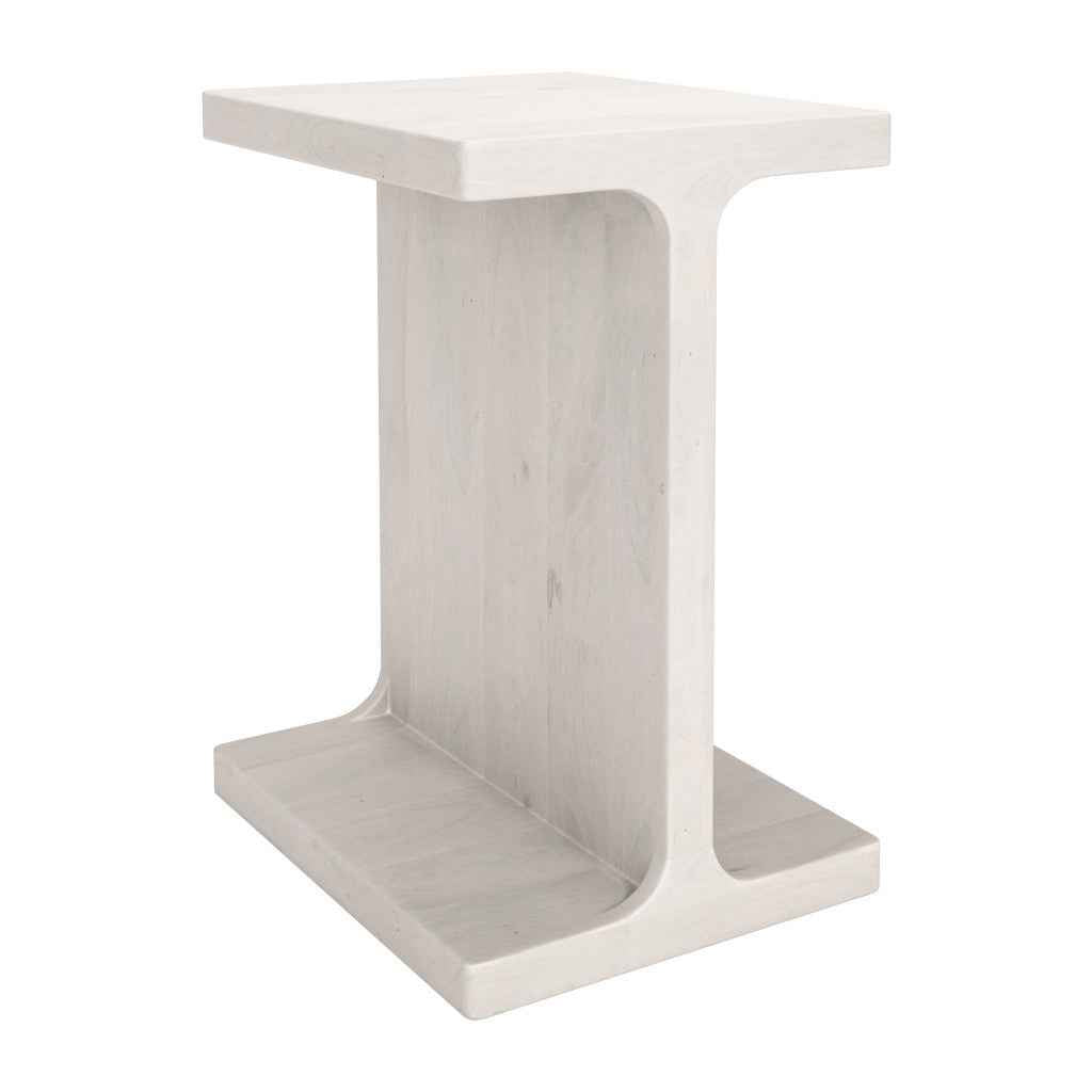 20" Natural Solid Wood Pedestal End Table