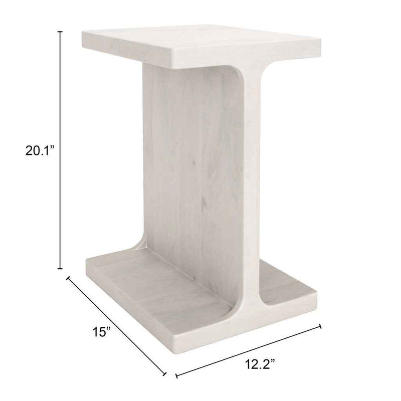 20" Natural Solid Wood Pedestal End Table