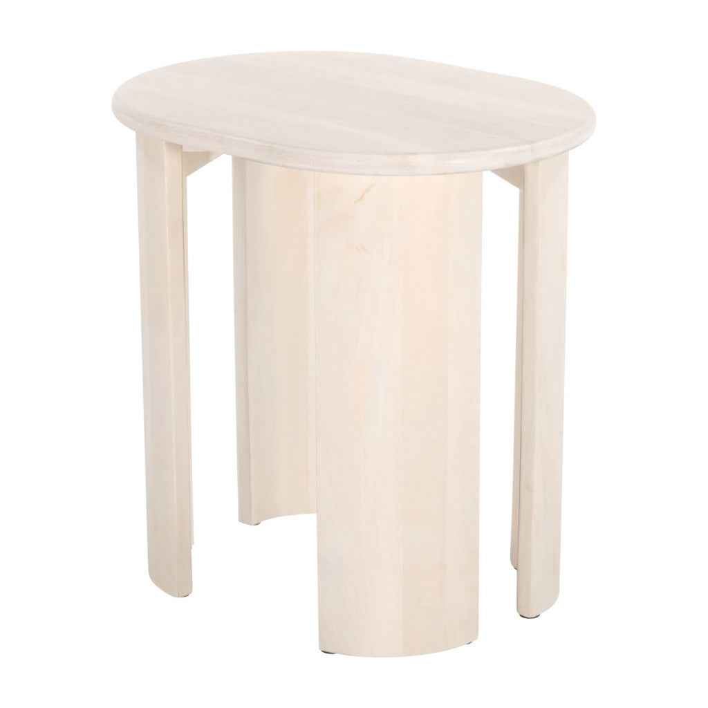 24" Natural Solid Wood Oval End Table