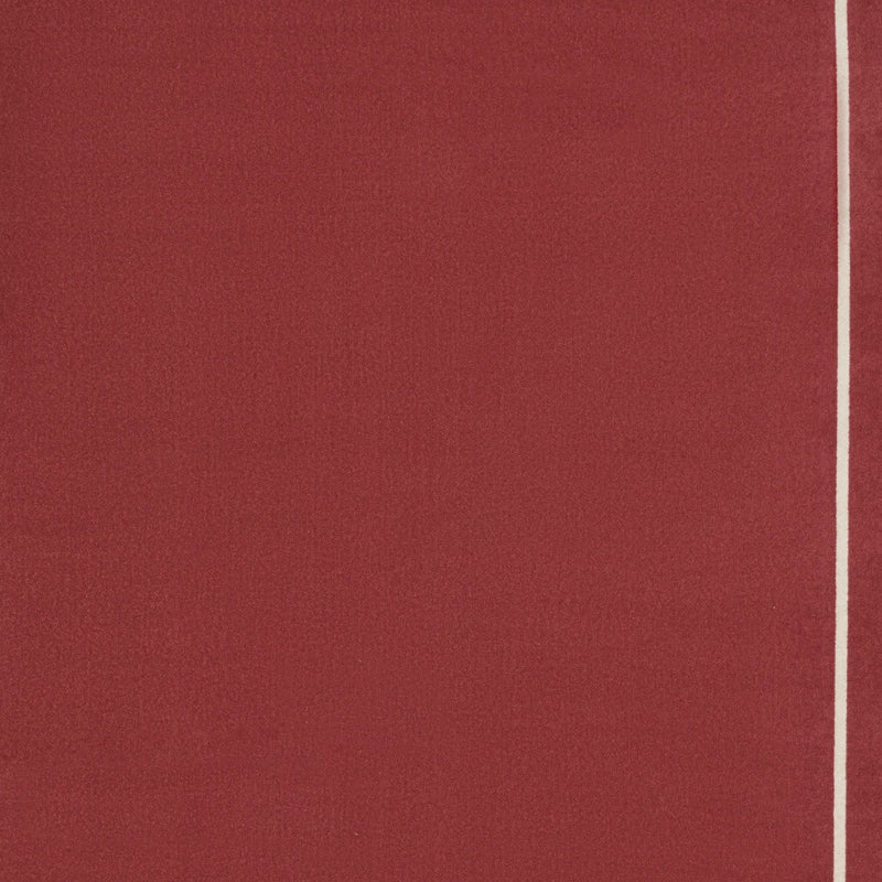 Brick red indoor area rug panel with a thin ivory outline border