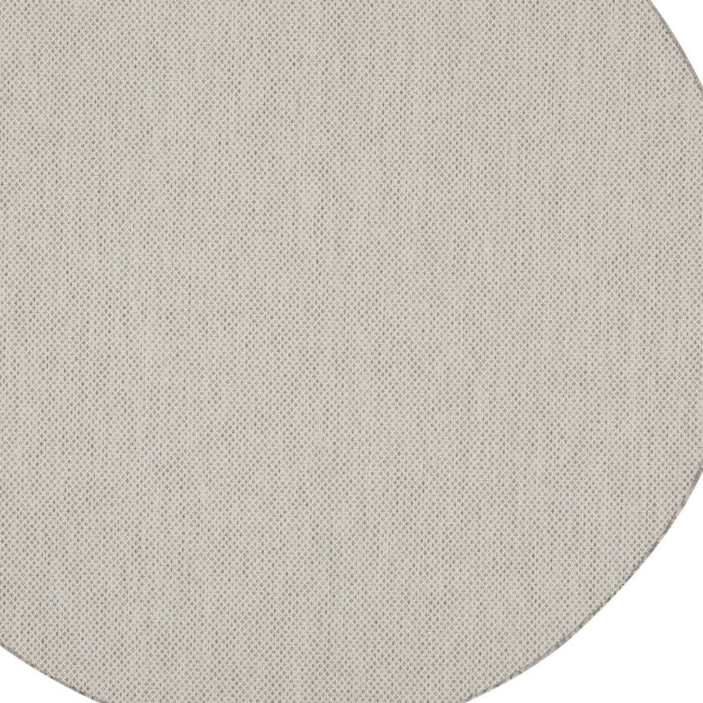 10' Ivory And Gray Round Geometric Indoor Outdoor Area Rug - Sports & Outdoor