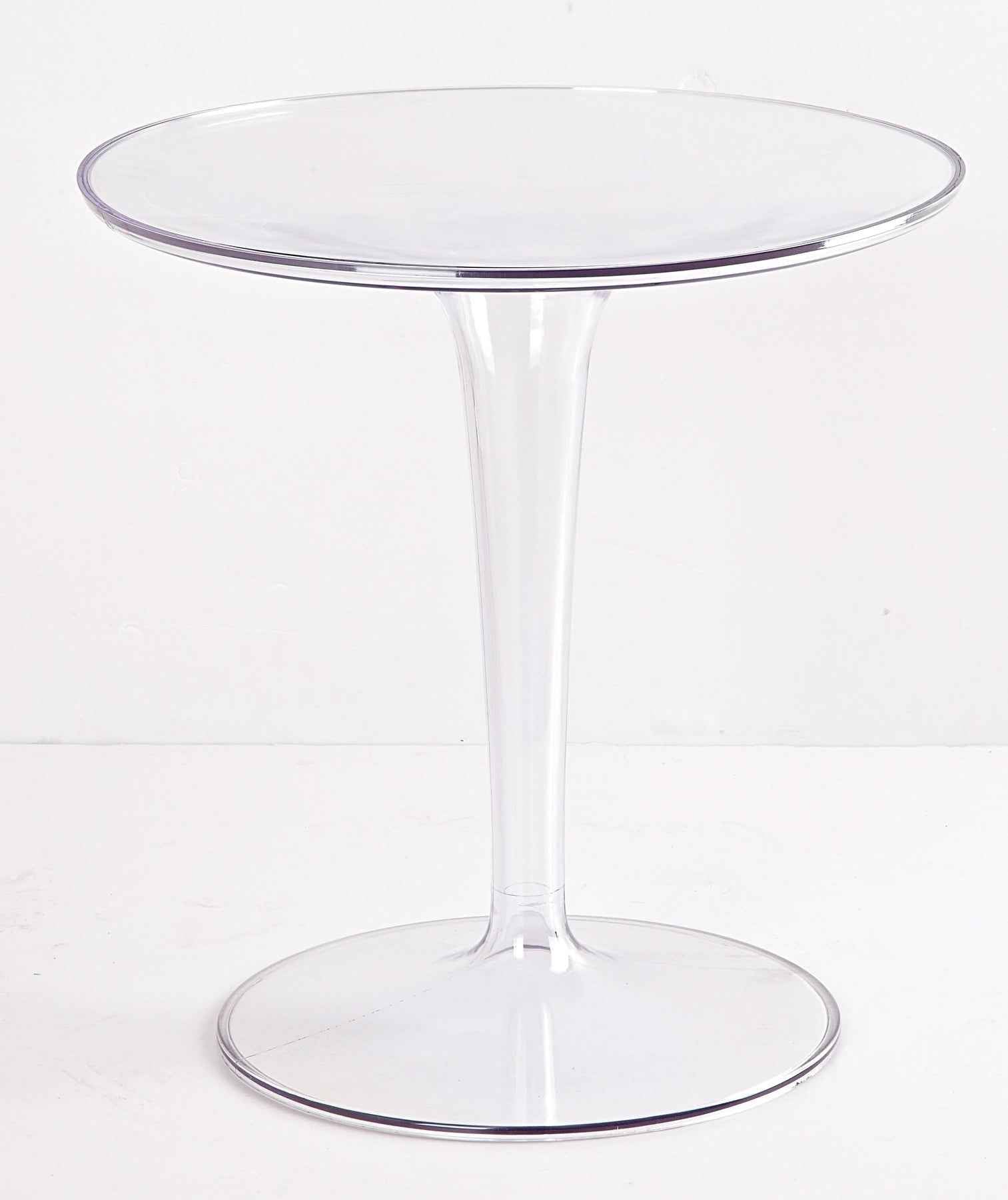 20" Clear Heavy Duty Plastic Indoor Outdoor Round Pedestal End Table