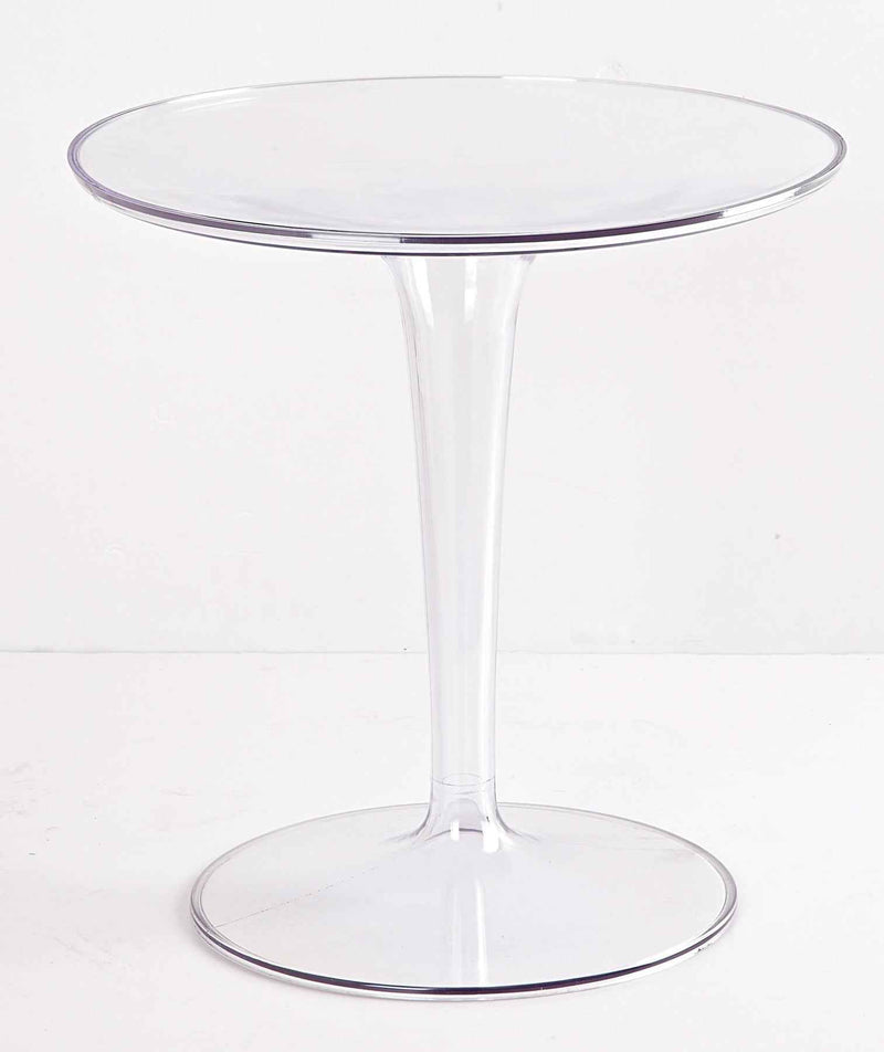 20" Clear Heavy Duty Plastic Indoor Outdoor Round Pedestal End Table