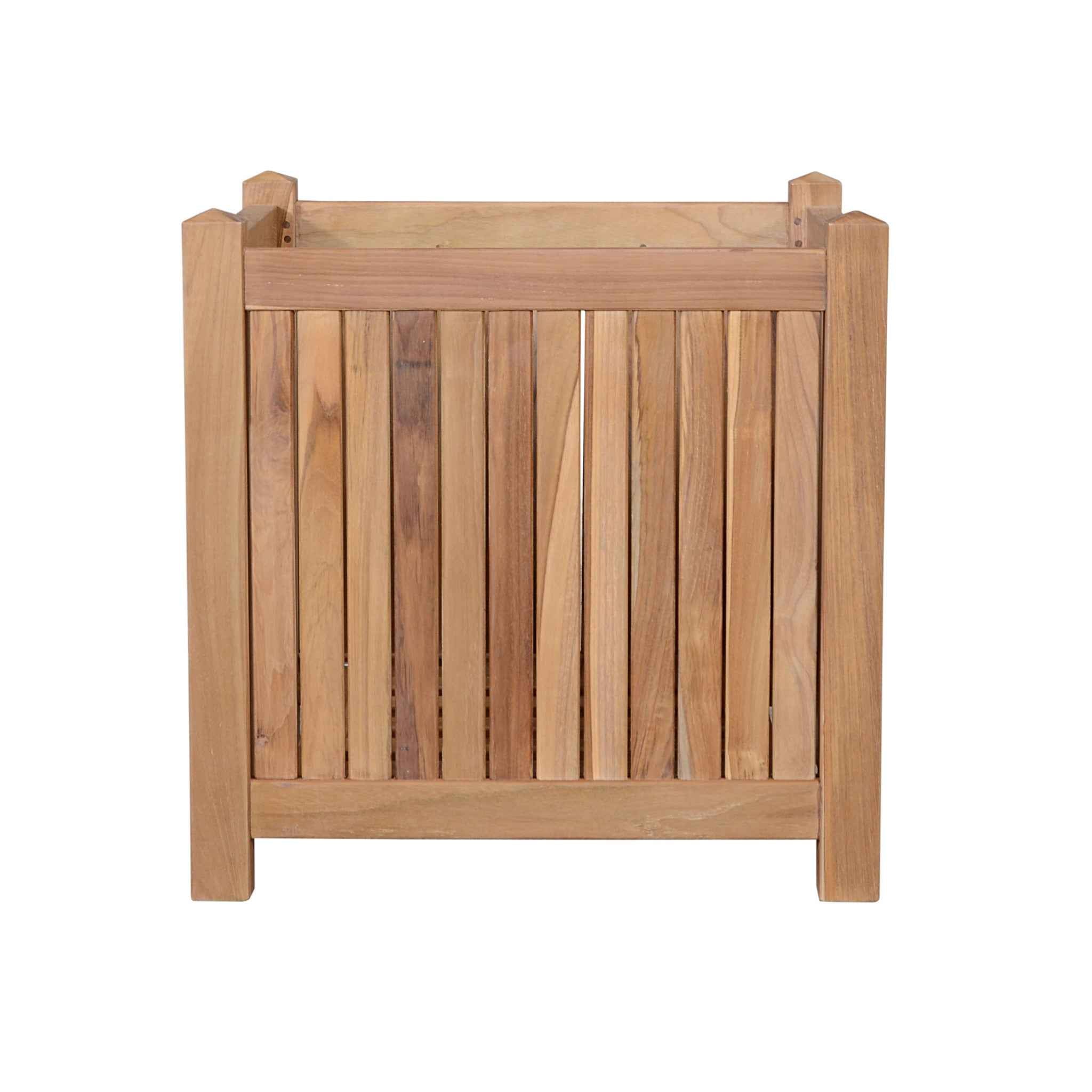 22" Natural Solid Wood Indoor Outdoor Square Planter Box