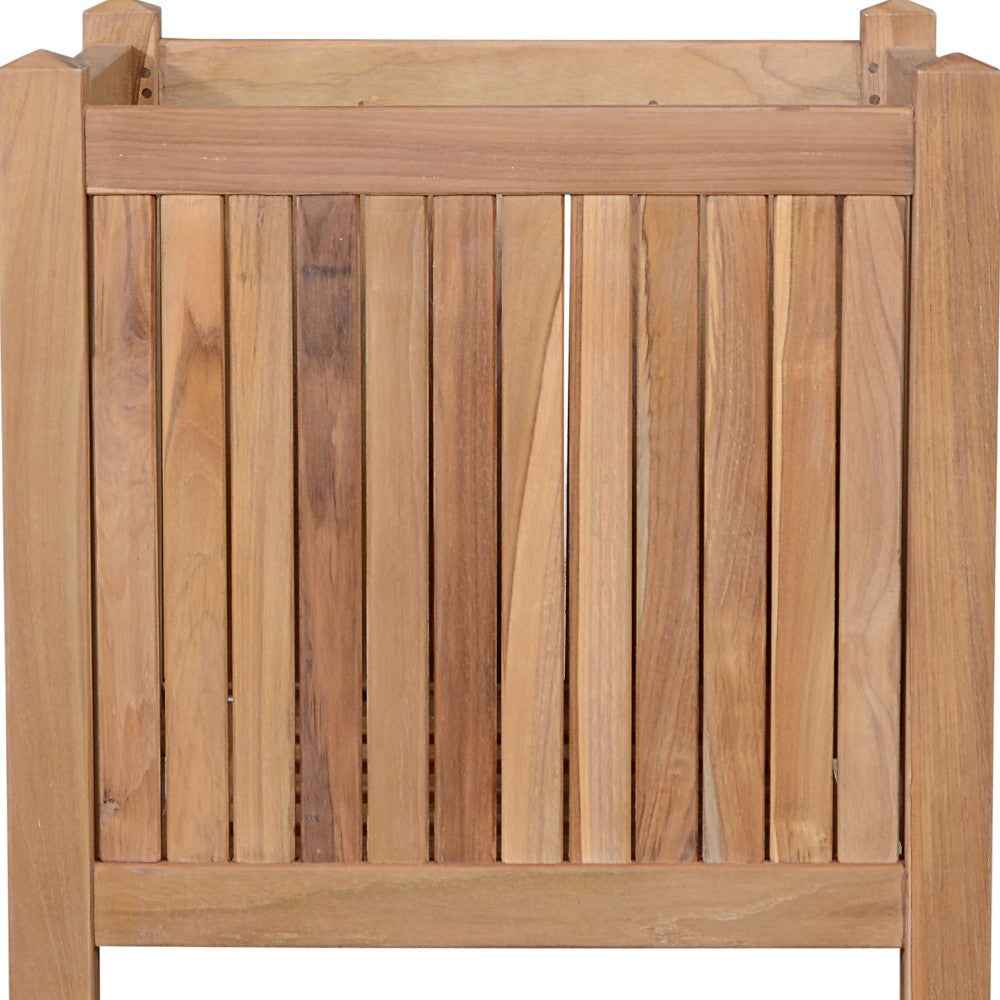 22" Natural Solid Wood Indoor Outdoor Square Planter Box