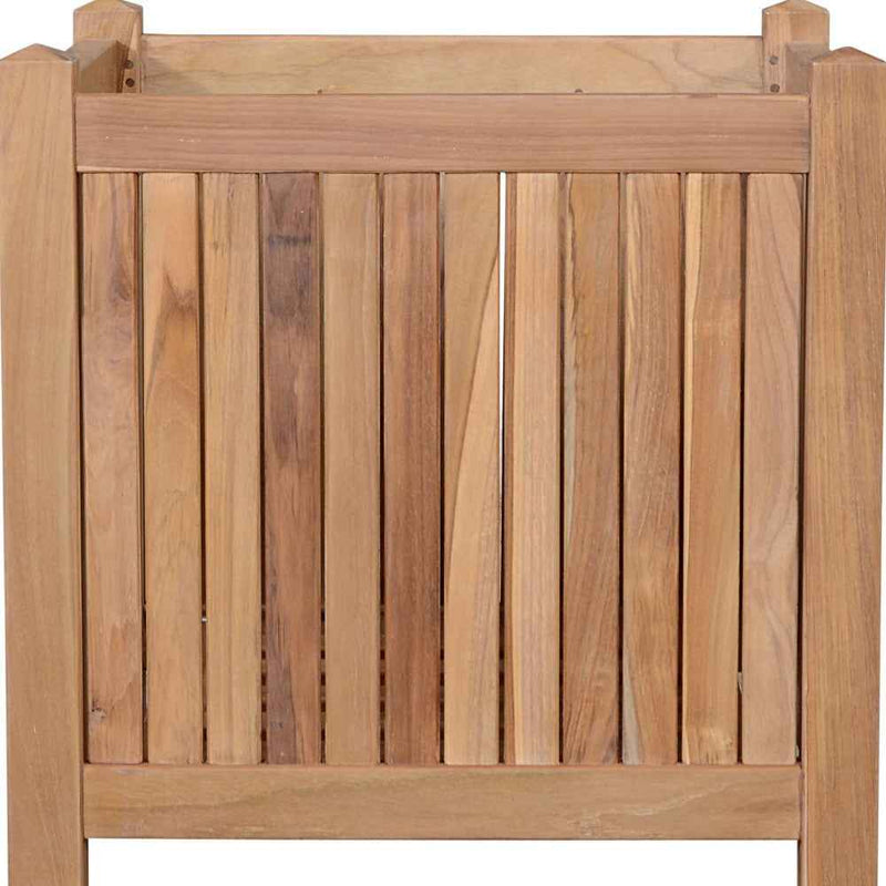 22" Natural Solid Wood Indoor Outdoor Square Planter Box