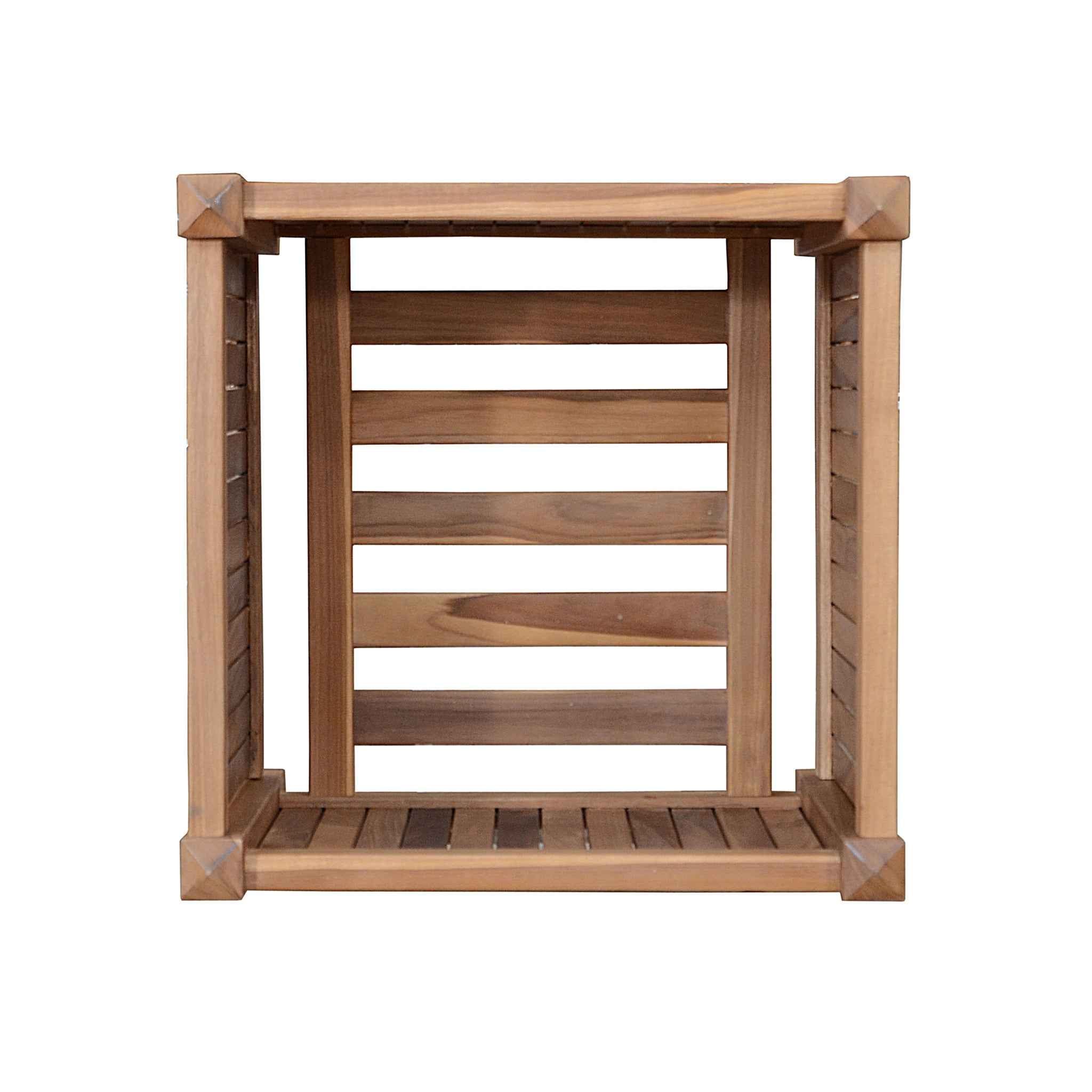 22" Natural Solid Wood Indoor Outdoor Square Planter Box