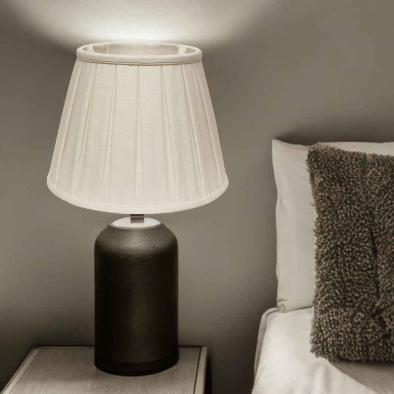 White Linen Pleated Empire Lamp Shade