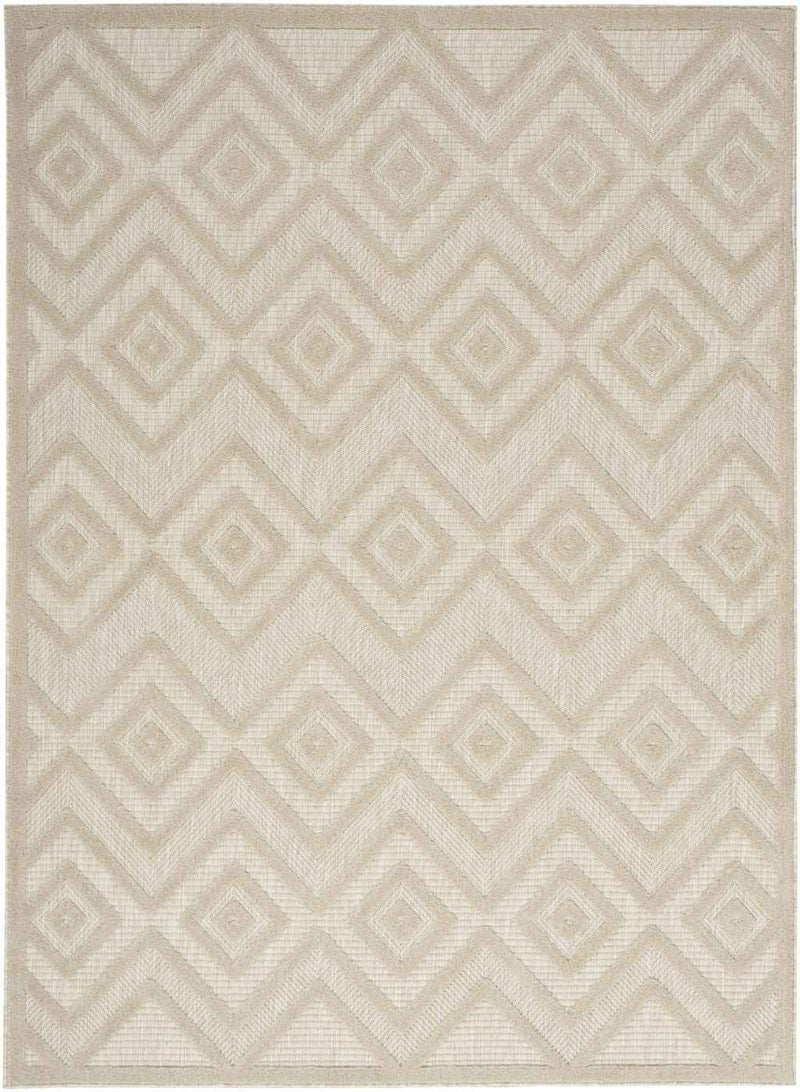 4' X 6' Cream And Beige Geometric Indoor Outdoor Area Rug