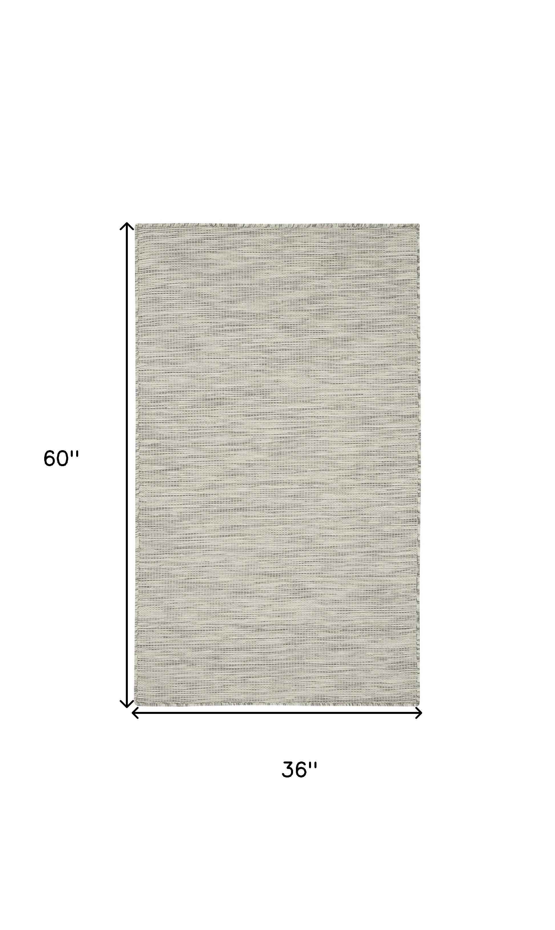 3' X 5' Light Gray And Ivory Indoor Outdoor Area Rug